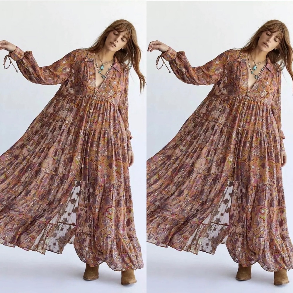 New Free People Paisley Maxi Dress $498